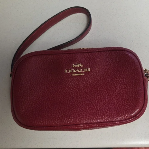 Coach Cherry Red Leather Wristlet - Picture 6 of 7